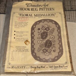Floral Medallion Hook Rug Pattern